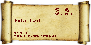 Budai Ubul névjegykártya